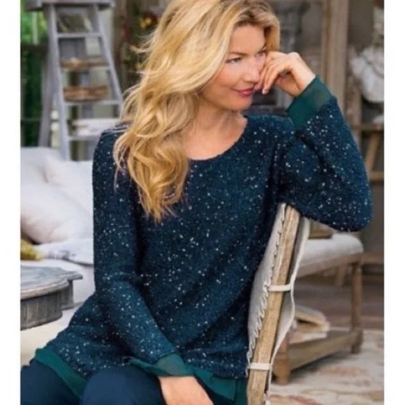 Soft Surroundings Knit Sequin Sweater - Picture 11 of 11